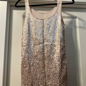Old Navy Sparkling Sequin Tank Top in tan and rose gold